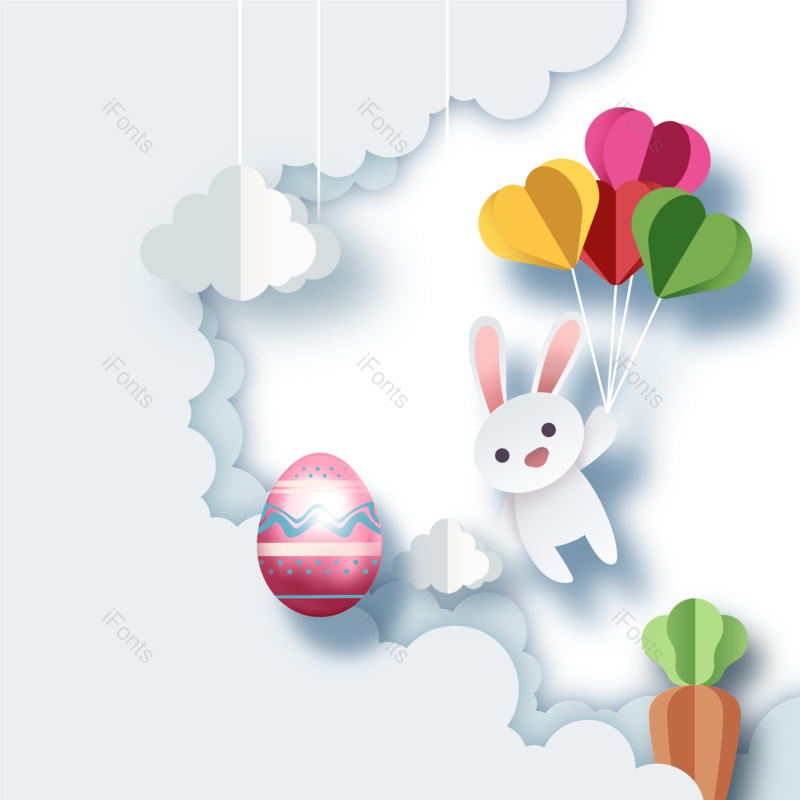 剪纸图片,蔬菜元素,气球PNG,鸡蛋免抠素材